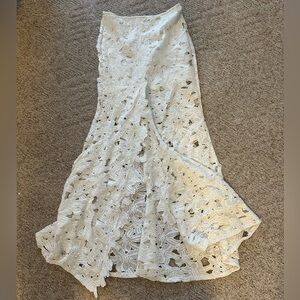 Marysia Swim White Lace High-Low Skirt